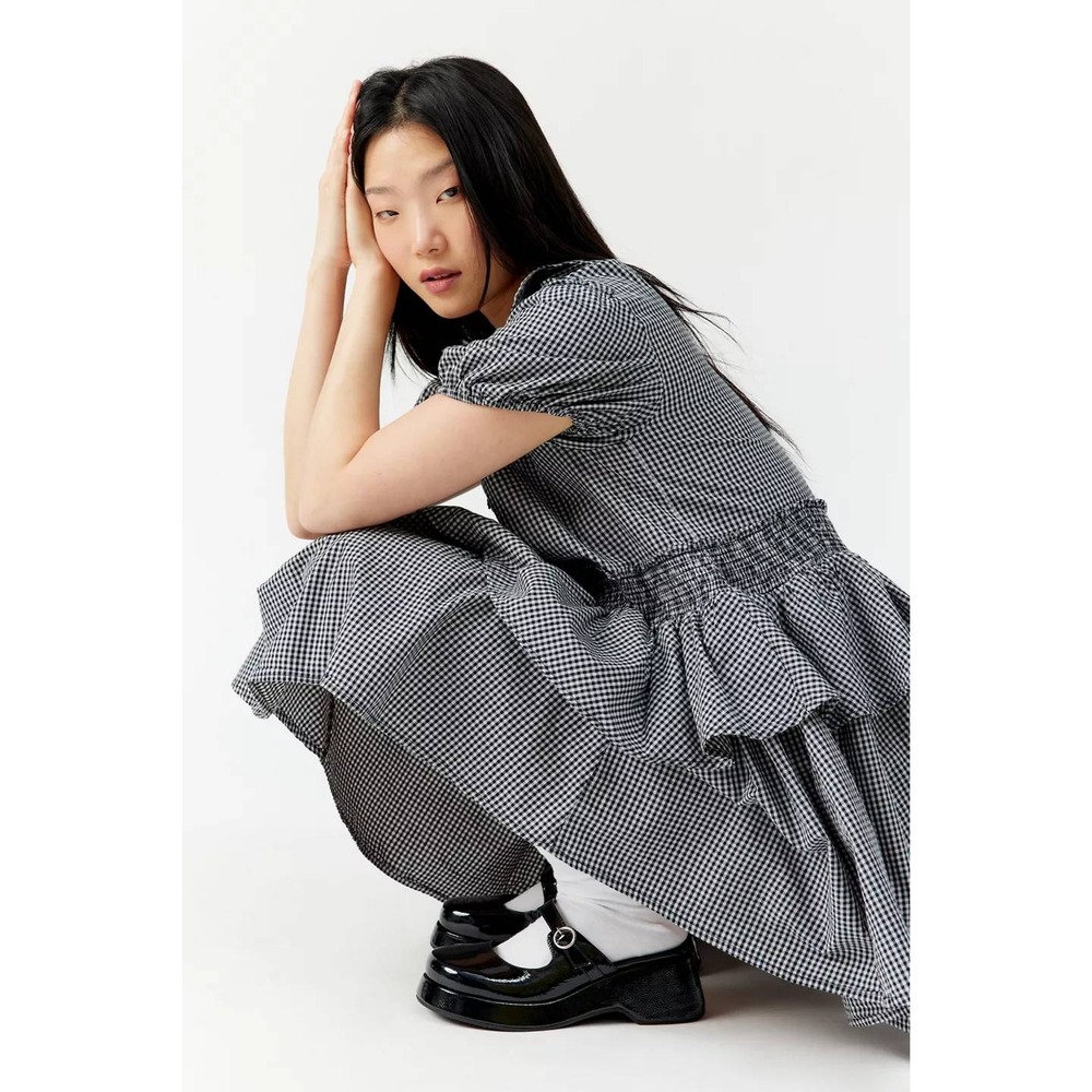 Urban Outfitters UO Claire Ruffled Babydoll Mini Dress Size M
